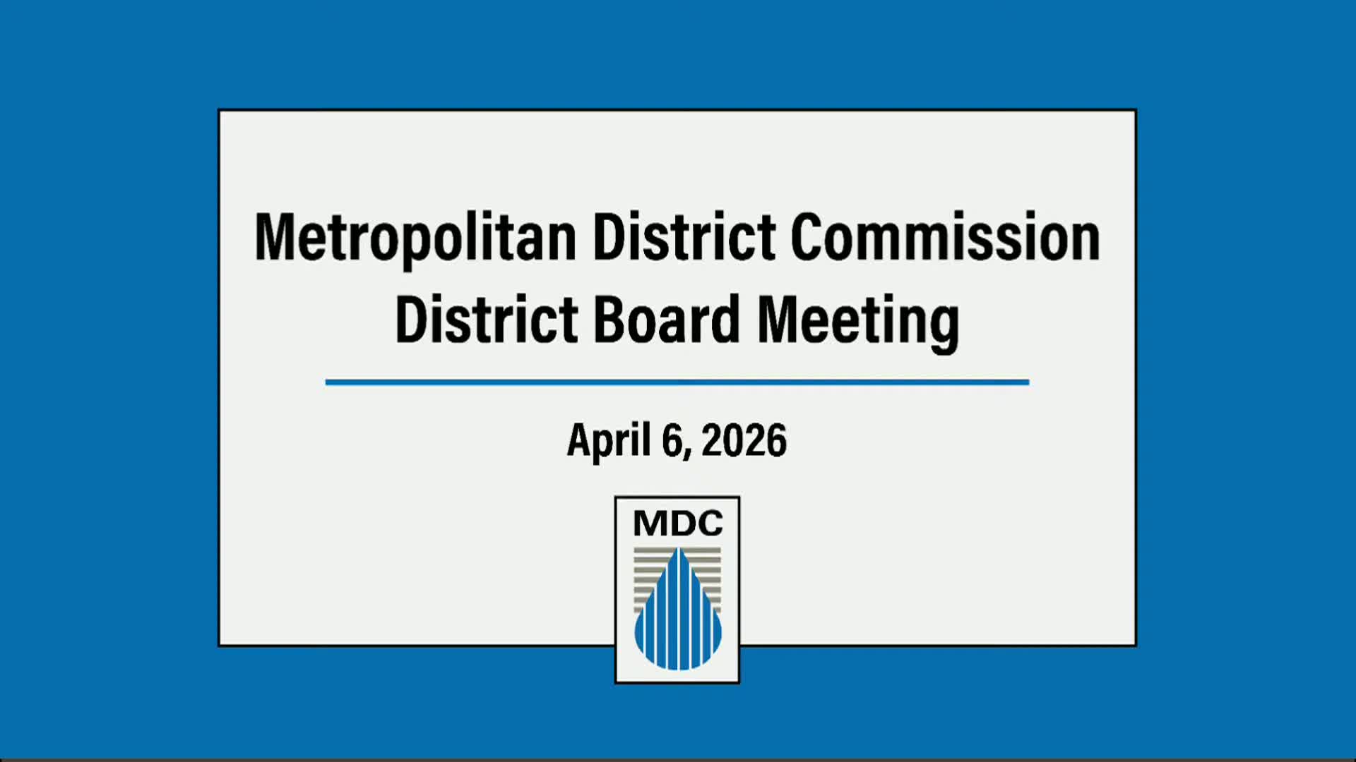 Thumbnail image for MDC District Board Meeting - April 6, 2026